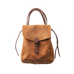 Tan leather backpack-style tote