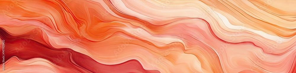 Aufkleber abstract flowing waves of warm orange and cream colors create a soothing visual effect. perfect for 