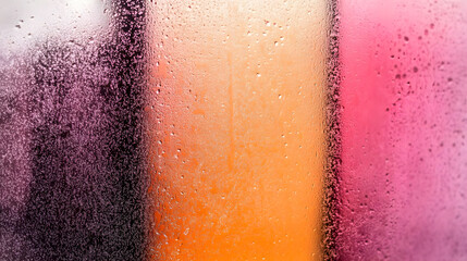 Water Droplets on Glass, Colorful