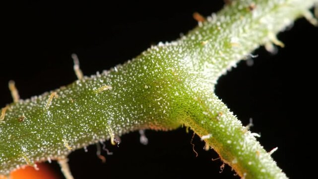 Zoom On Plant Stem Revealing Its Intricate Textures And Finer Details