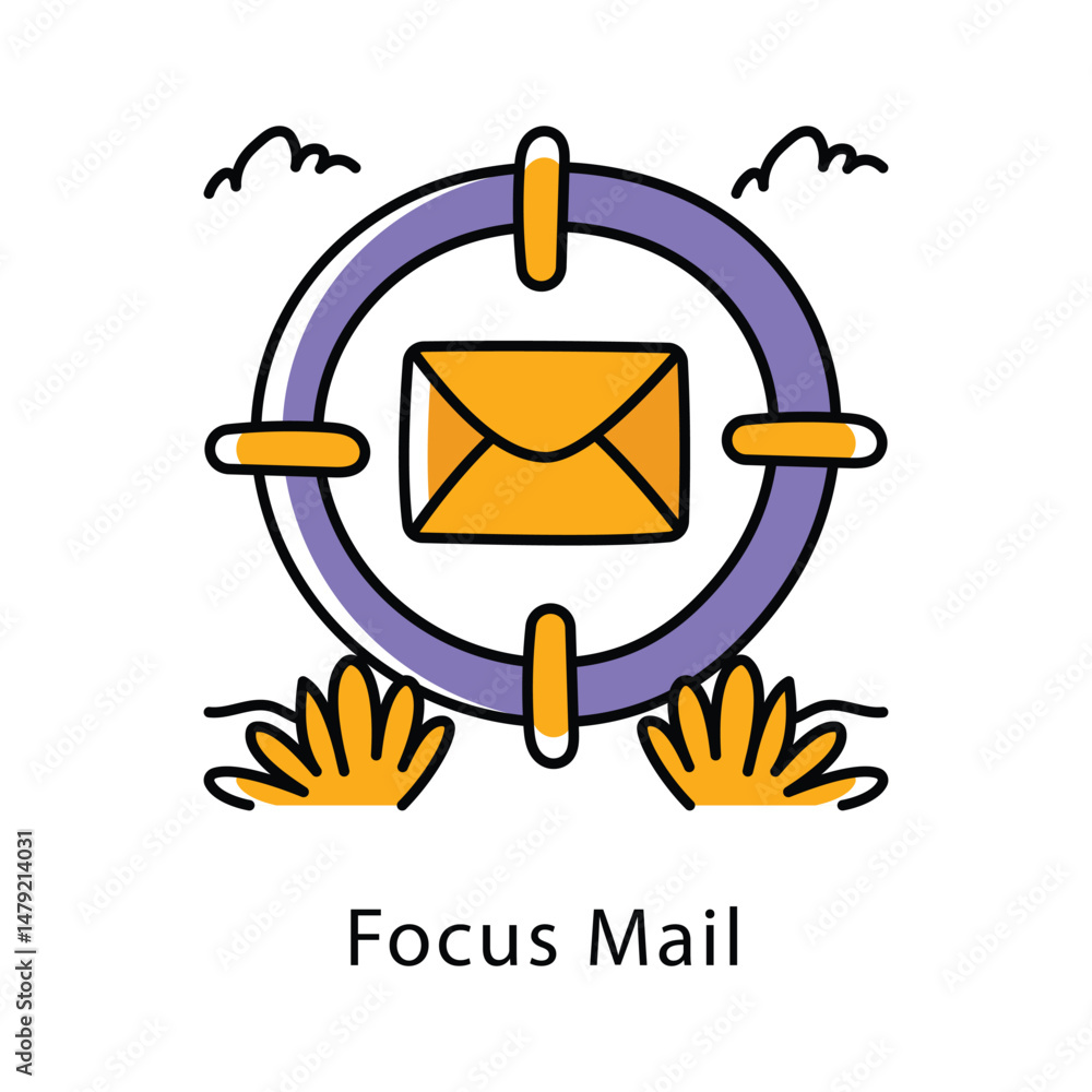 Poster focus mail vector filled outline style icon. eps 10 file