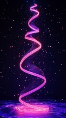 Obraz premium Spiraling Light Waves Creating a Vibrant Energy Effect in Space