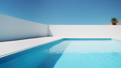 Photo of Swimming pool, summer, mininal, clean, isolated.