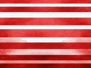 Fototapeta premium Red and white horizontal striped pattern with watercolor effect.