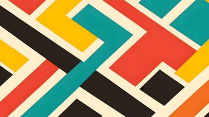 Abstract Geometric Design: Colorful Lines & Shapes