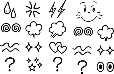 A full decorative vector set of swirls, curls, spirals, and flourishes, all in matching black silhouette style