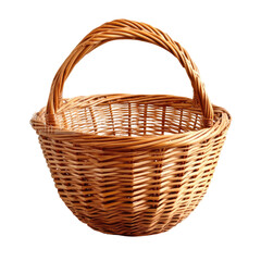 Obraz premium Empty wicker basket with handle (1)