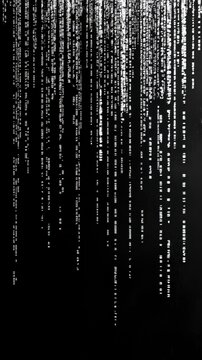 Black Background with White Vertical Lines of Computer Code