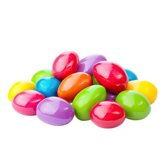 Colorful, oval-shaped candies in a pile