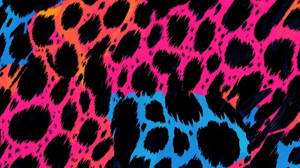 Vibrant, abstract leopard print pattern