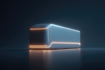 sleek futuristic 3d illustration of streamlined transport truck or container conveying essence of modern logistics