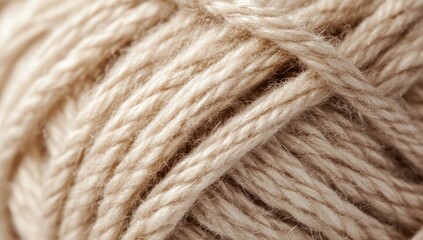 Close-up view of intertwined natural fiber rope showcasing intricate textures and details. with a soft. warm background that enhances its organic appearance