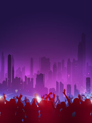 synth wave music city party