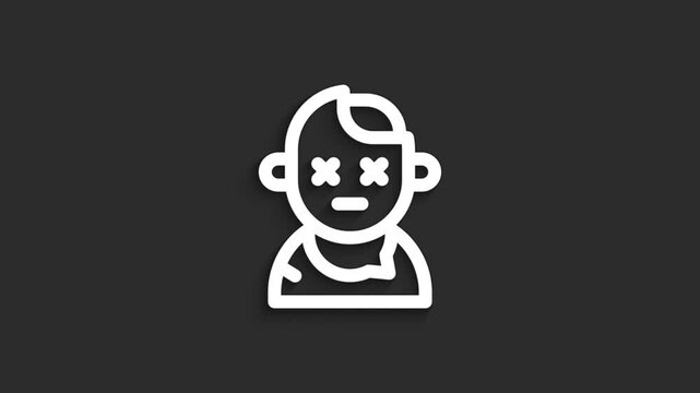 Zombie Halloween Icon Animation | 4K Black Background