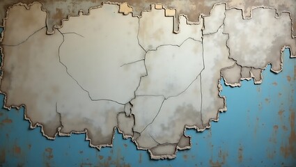 Distressed Wall Texture Abstract Art Background with Cracked and Peeling Paint