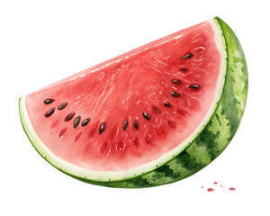 slice of watermelon isolated on white background, PNG