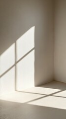 Soft Natural Light Casting Shadows in Minimalist Corner Space