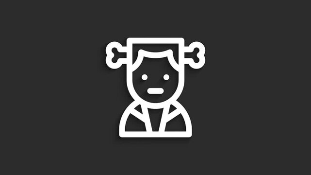 Frankenstein Halloween Icon Animation | Lineal 4K