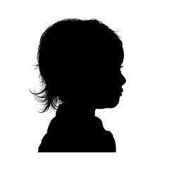 Silhouette of a little girl, side view, isolated – vector illustration