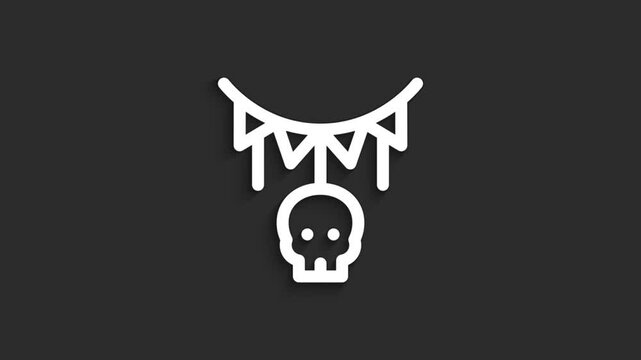 Garlands Halloween Party Icon Animation | 4K Lineal