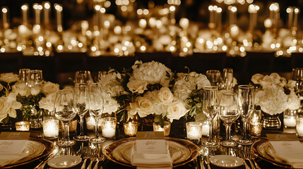 Romantic Candlelit Dinner Table Setting