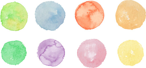 手描き水彩の水玉素材 紙質感のあるテクスチャ ドットパターン