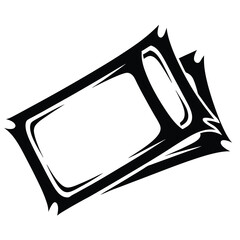 hand drawn vector illustration of a ticket