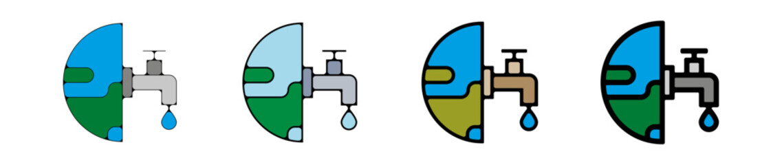 planete eau penurie Icone pictogramme symbole signe environnement foret arbre nature gras couleur