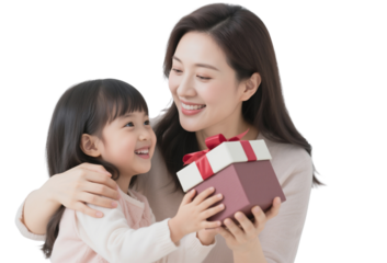 mother and daughter isolated on transparent or white background png