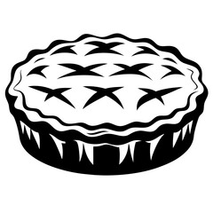 Black and White Graphic of a Pie with Lattice Crust Detail