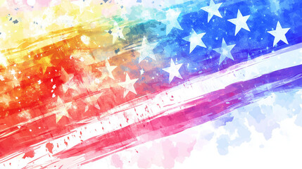 forth of july, celebration, banner background, pencil drawing, bright, colorful
