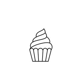 Birthday Cupcake Outline