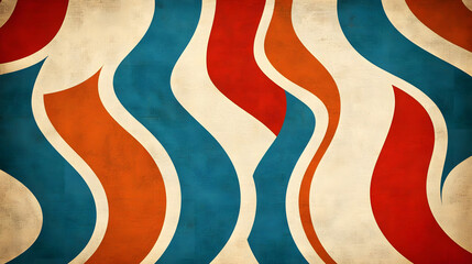 Abstract Waves: Teal, Red, Orange Design