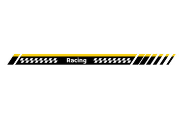 Car race stripe. Automobile identity. Vehicle marking element for transport modifying. Speed line, racing tuning strip or car sticker. illustration isolated on white background