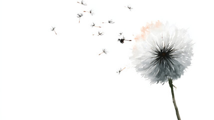 dandelion puff in soft watercolor