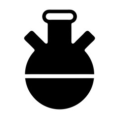 Obraz premium chemical flask laboratory icon silhouette 