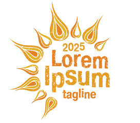 A stylized symbol of the summer sun.
