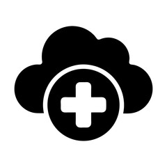 cloud health icon silhouette

