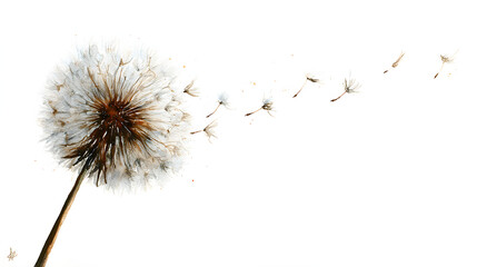 dandelion puff in soft watercolor