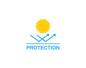 UV protection icon. Sun light ultraviolet logo. Uv rays protect icon. UV radiation icon. Spf cream, sunscreen spf, skincare sign. Sun uv protection icon. 