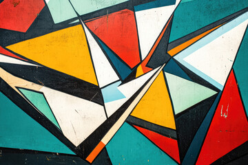 Fototapeta premium A geometric abstract design with sharp lines and contrasting colors.
