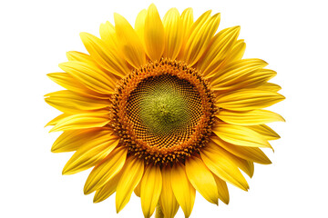 Fototapeta premium A radiant sunflower in full bloom close up view isolated on transparent background.