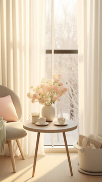 Home decoration with vase and slowers