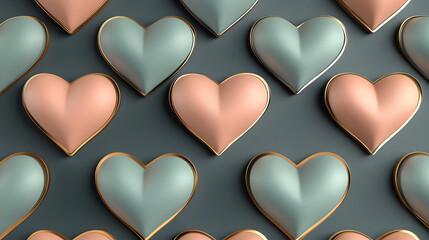 Elegant Gold Hearts: Romantic Design