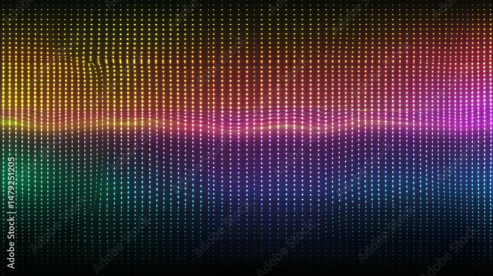 Poster vibrant, multicolored abstract display design with luminous lines.