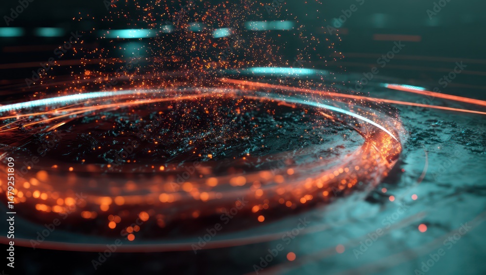 Poster sci-fi ideas brought to life with glowing particles and futuristic design elements for visualization