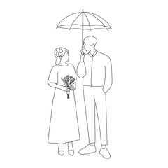 bride and groom kissing