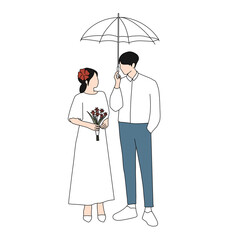 couple with umbrella