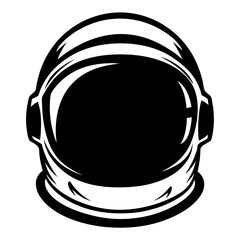 Fototapeta premium Bold Astronaut Helmet Illustration in Black and White for Space Exploration Theme