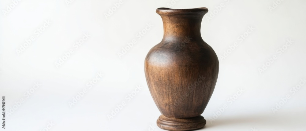 Poster elegant brown vase stands alone in studio shot emphasizing simple design and smooth texture against 
